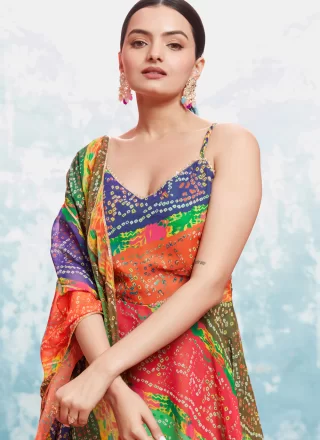 Georgette Gown In Multi Colour