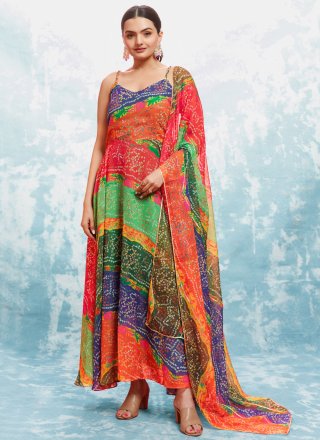 Georgette Gown In Multi Colour