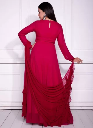 Georgette Gown In Red