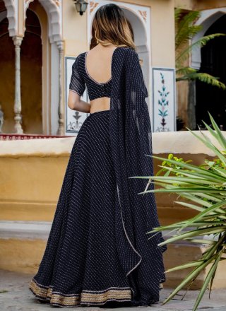 Georgette Lehenga Choli In Black