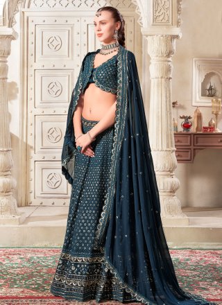 Georgette Lehenga Choli In Blue