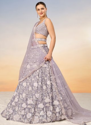 Georgette Lehenga Choli In Mauve