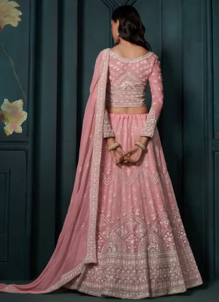 Georgette Lehenga Choli In Pink
