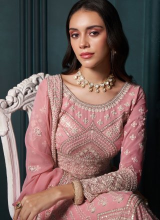 Georgette Lehenga Choli In Pink