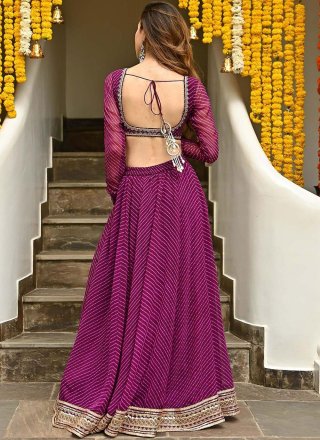Georgette Lehenga Choli In Purple