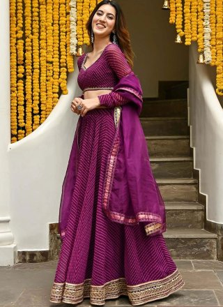 Georgette Lehenga Choli In Purple
