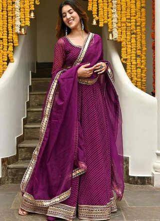 Georgette Lehenga Choli In Purple