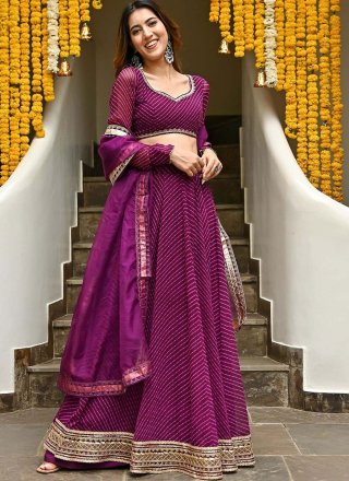 Georgette Lehenga Choli In Purple