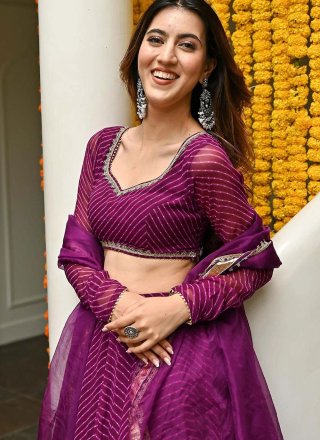 Georgette Lehenga Choli In Purple