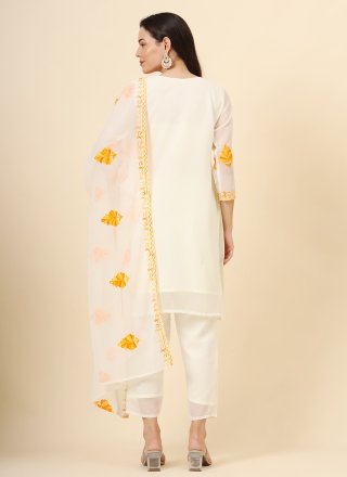 Georgette Pant Style Suit In Yellow