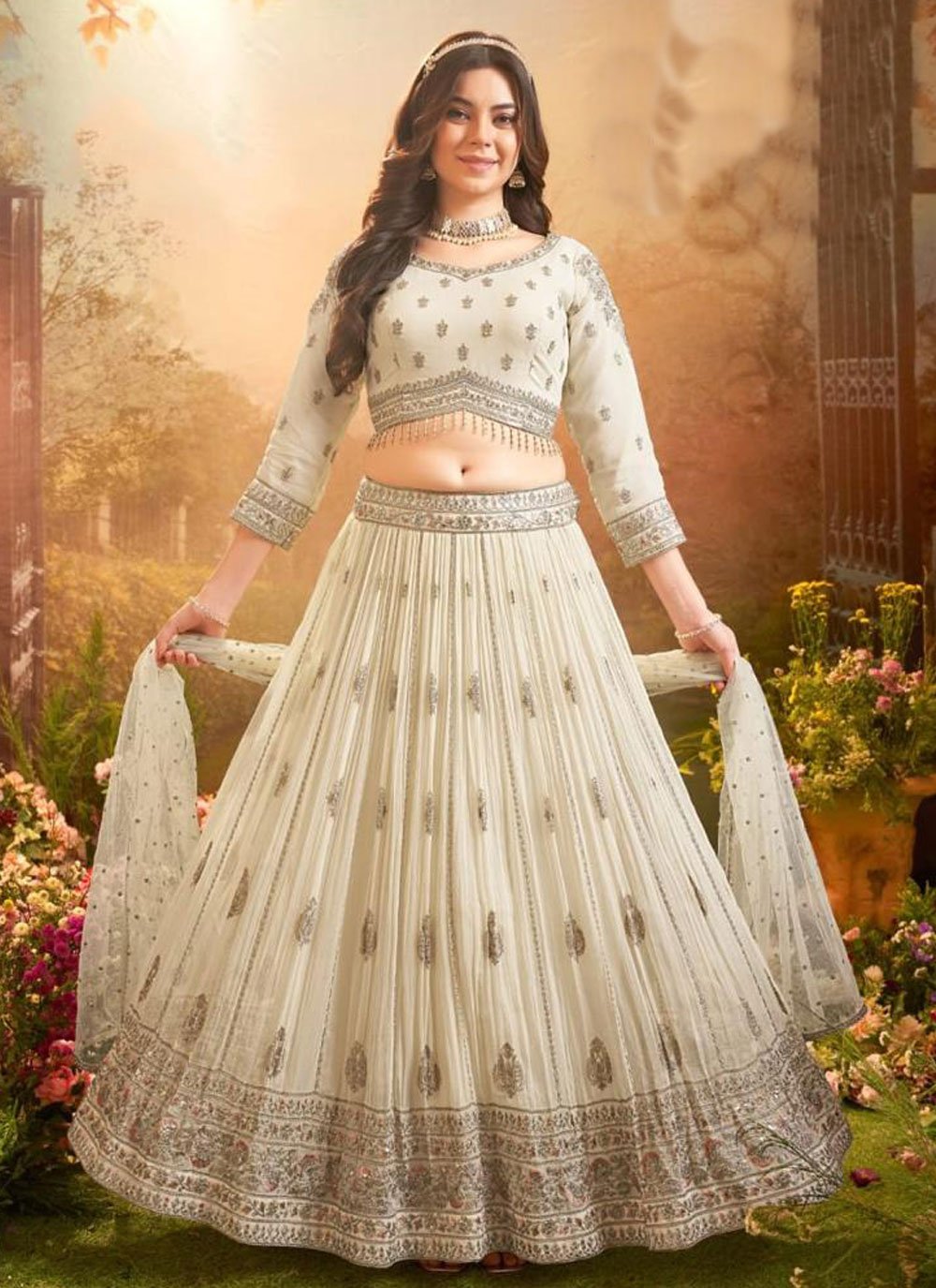 Off-White on sale georgette lehenga choli