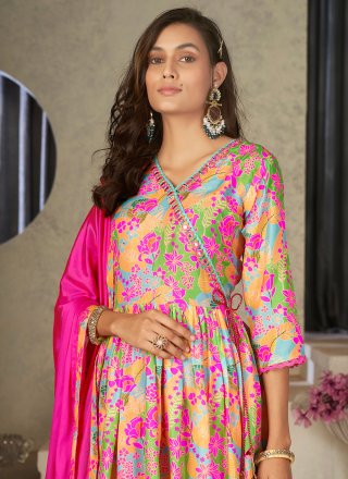 Georgette Salwar Suit In Multi Colour