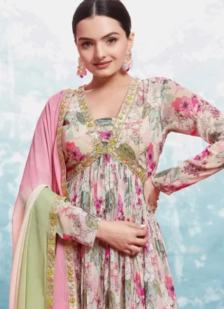 Georgette Salwar Suit In Pink