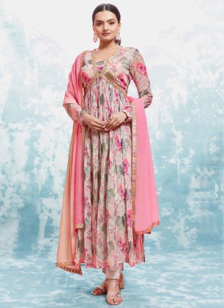 Georgette Salwar Suit In Pink