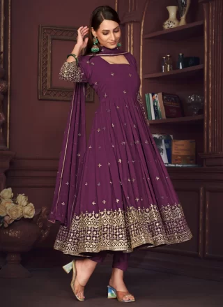 Georgette Salwar Suit with Embroidered Work