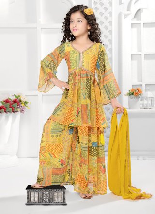 Georgette Salwar Suit with Floral Patch Work