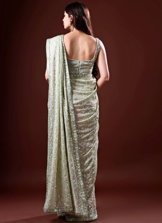Georgette Trendy Saree In Green