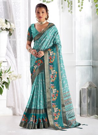 Giccha Silk Trendy Saree In Blue