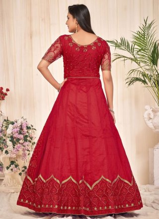 Glorious Red Net Salwar Suit