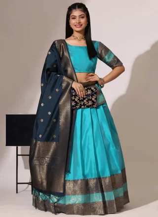 Gorgonize Firozi Silk Lehenga Choli