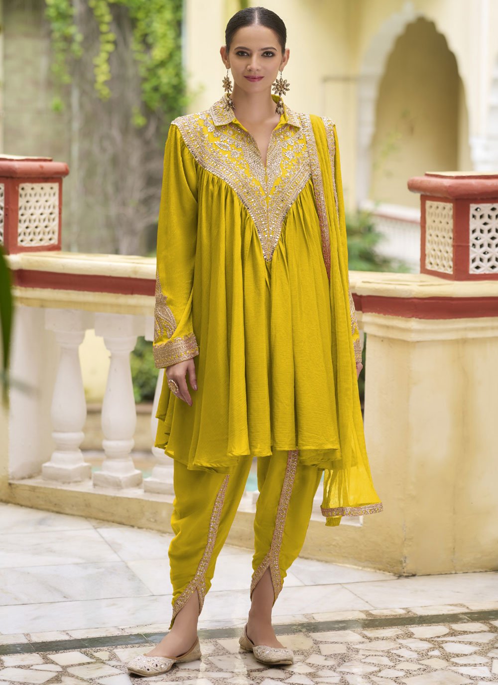 Punjabi dress yellow colour best sale