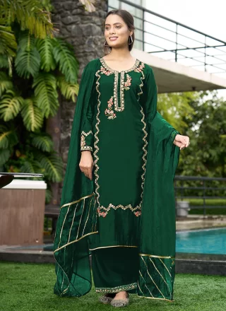Green Art Silk Salwar Suit