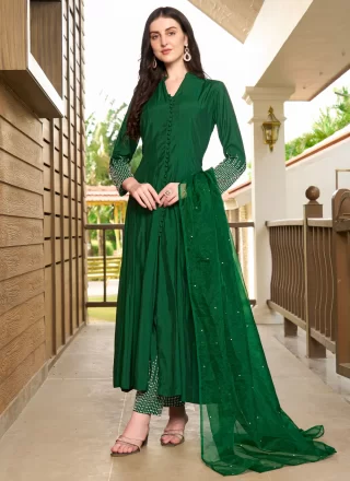 Green Art Silk Salwar Suit