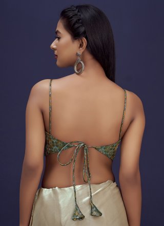 Green Banarasi Silk Jacquard and Weaving Work Designer Blouse for Women