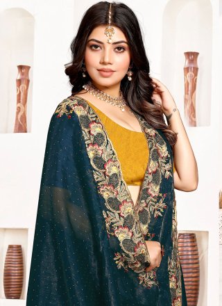 Green Banglori Silk Embroidered and Zari Work Classic Saree for Women