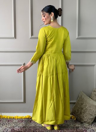 Green Chanderi Salwar Suit with