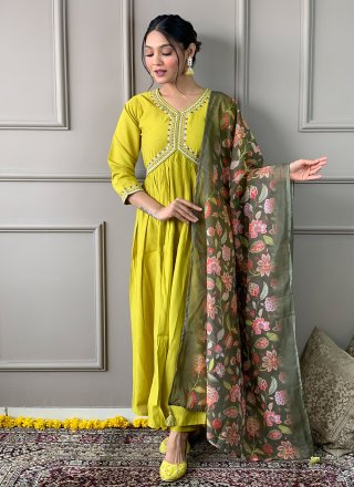 Green Chanderi Salwar Suit with