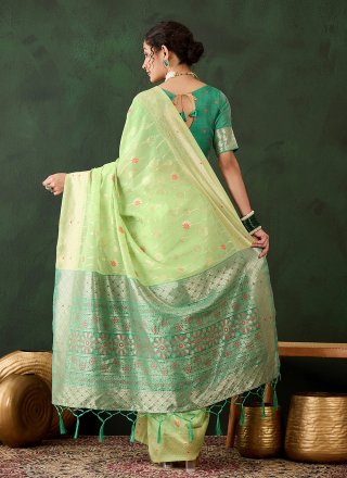 Green Cotton Classic Saree