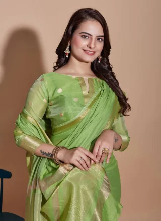 Green Cotton Classic Sari