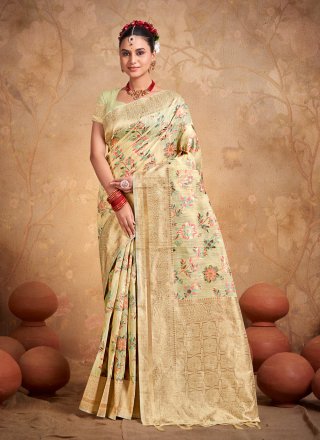 Mehndi Green Bandhani Design Silk Saree With Embroidery Work Blouse