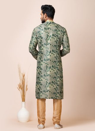 Green Cotton Kurta Pyjama