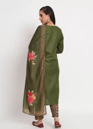 Green Cotton Pant Style Suit