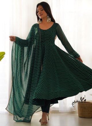 Green Faux Georgette Salwar Suit
