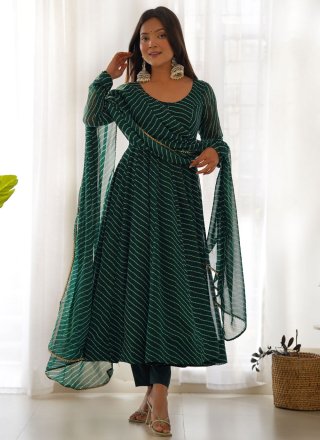 Green Faux Georgette Salwar Suit
