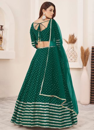 Green Georgette Lehenga Choli