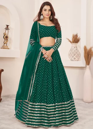 Green Georgette Lehenga Choli