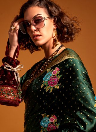Green Handloom Silk Traditional Saree