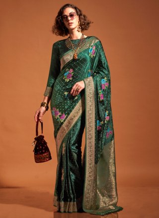 Green Handloom Silk Traditional Saree