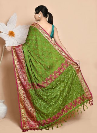 Green Jacquard Classic Saree