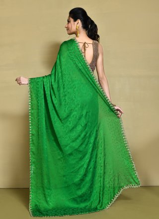 Green Kanjivaram Silk Hand Work Contemporary Saree