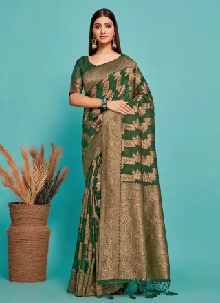 Green Kanjivaram Silk Trendy Saree
