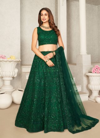 Mint and Dark Green lehenga Choli in Green / Teal Size 44 #59053 | Buy  Lehenga Choli Online