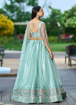 Green Net Lehenga Choli