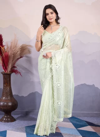 Green Net Trendy Saree