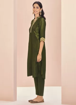 Green Organza Designer Kurti