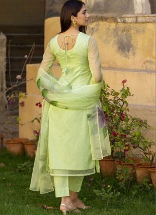 Green Print Work Georgette Salwar Suit